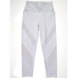 alo Diagonal Stripe Santa Fe White Crop Legging XS